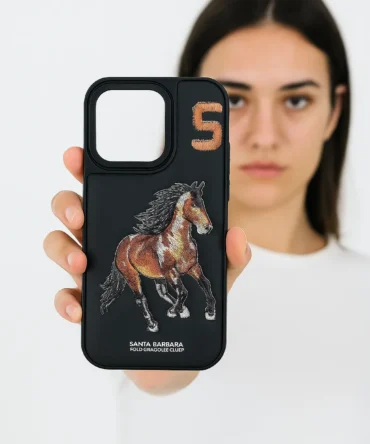 CoverVilla Santa Barbara Horse Case No.5 iPhone Cover - Black, iPhone 15 Pro