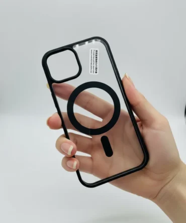 CoverVilla MagSafe Transparent Case iPhone Cover - Black, iPhone 15 Plus